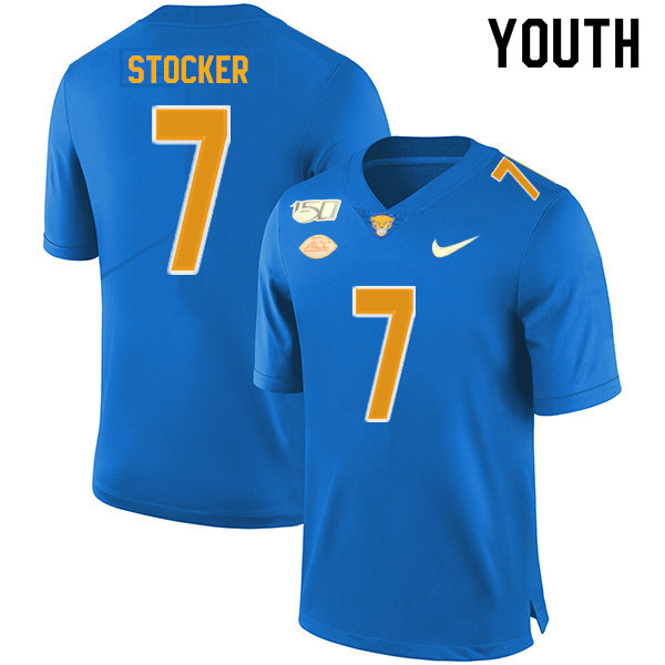 2019 Youth #7 Jazzee Stocker Pitt Panthers College Football Jerseys Sale-Royal